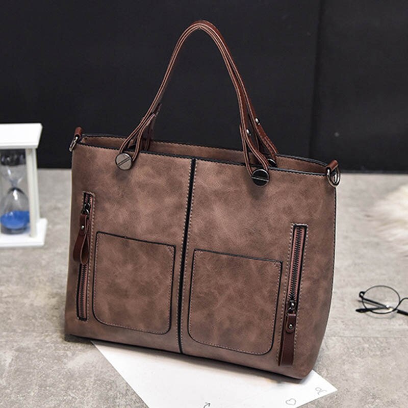 Women's Shoulder Bag - PU Leather Tote - Single Strap Crossbody - Zipper Closure - Casual & Shopping: Pink