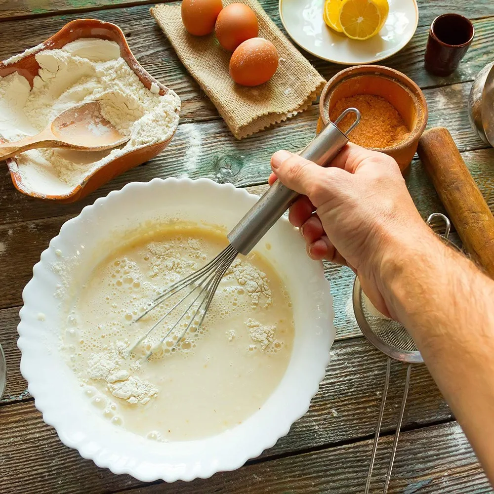 8 " 10 " 12 " äggvisp äggvisp i rostfritt stål kökstrådballongvisp mjölk äggvisp äggblandare mixer verktyg  kc0231