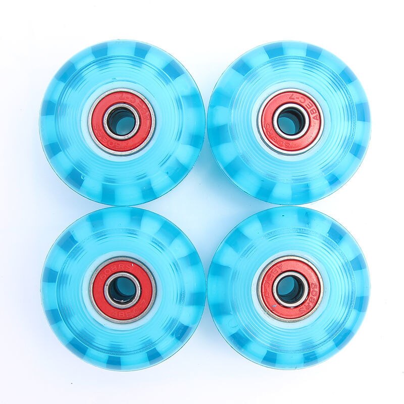 4pcs/set Glow wheel 54mm x 36mm Skate Double warp plate Skateboard Wheels 100A Durable PU Pro Wheels include bearings