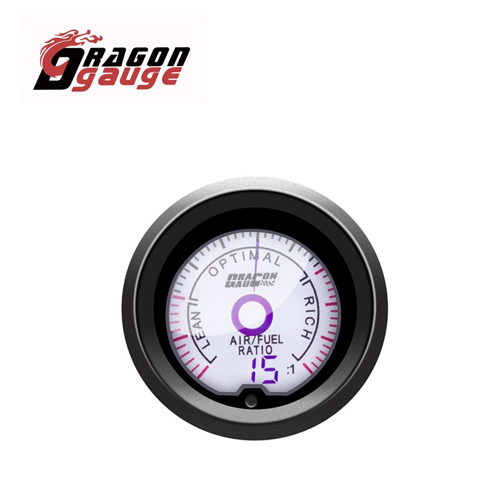 DRAGON GAUGE 52mm Tachometer Voltmeter Boost Vacuum Water Temp Oil Temp Oil Press Air Fuel Ratio EGT Gauge LCD Gauge for 12V Car: Air Fuel Ratio Gauge
