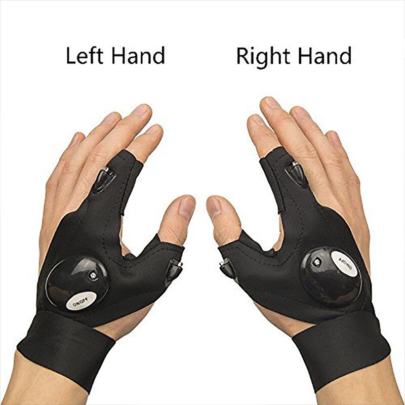 Fishing Gloves with LED Light Flashlight Torch Breathable Outdoor Camping Hiking Tool FK88
