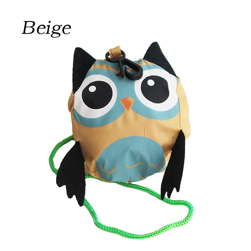 Foldable Animal Owl Shape Folding Shopping Bag Eco Friendly Ladies Reusable Tote Bag Portable Travel Shoulder Bag: 01