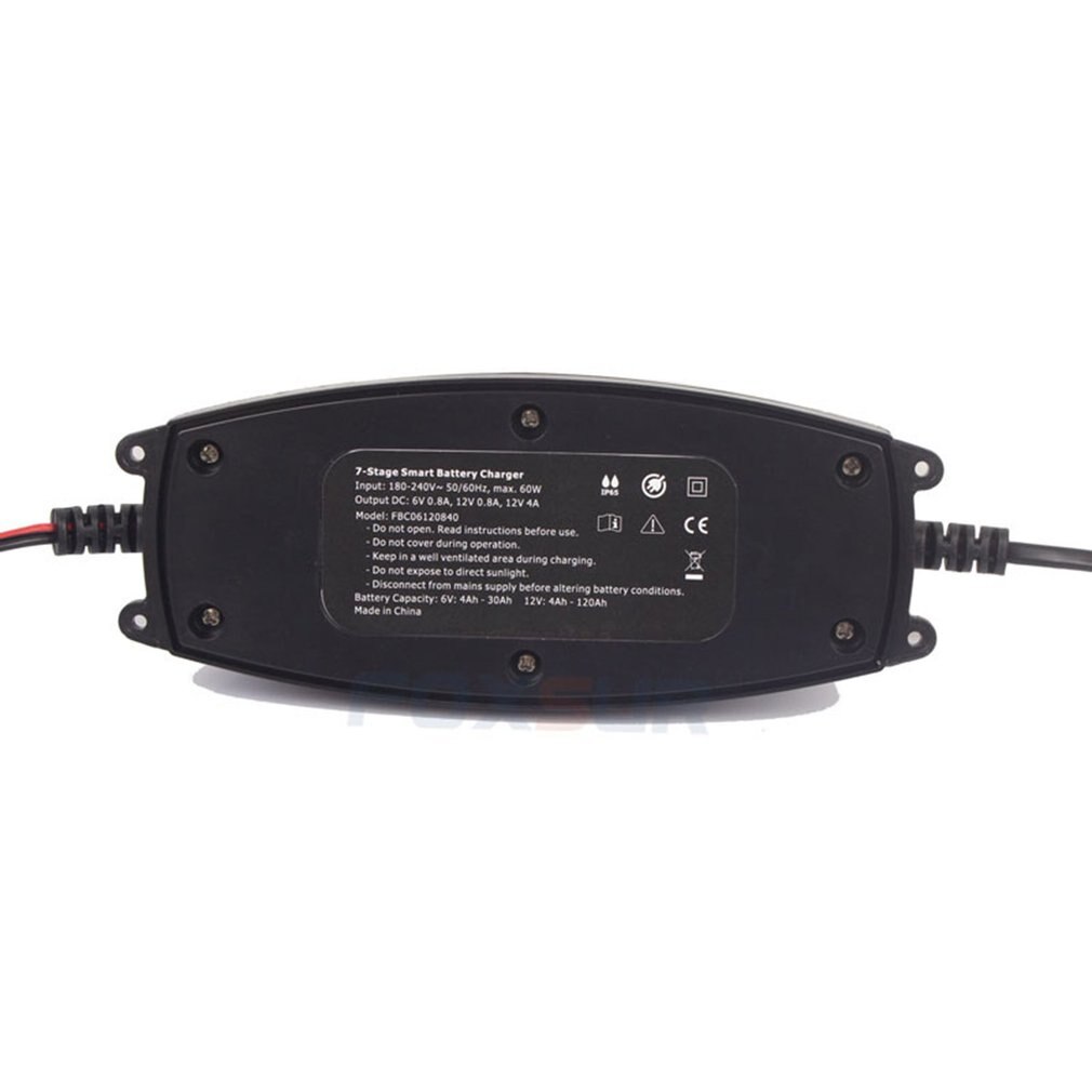 FOXSUR 6V 12V Motorcycle & Car Automatic Smart Waterproof Battery Charger EFB AGM GEL Pulse Repair Battery Charger