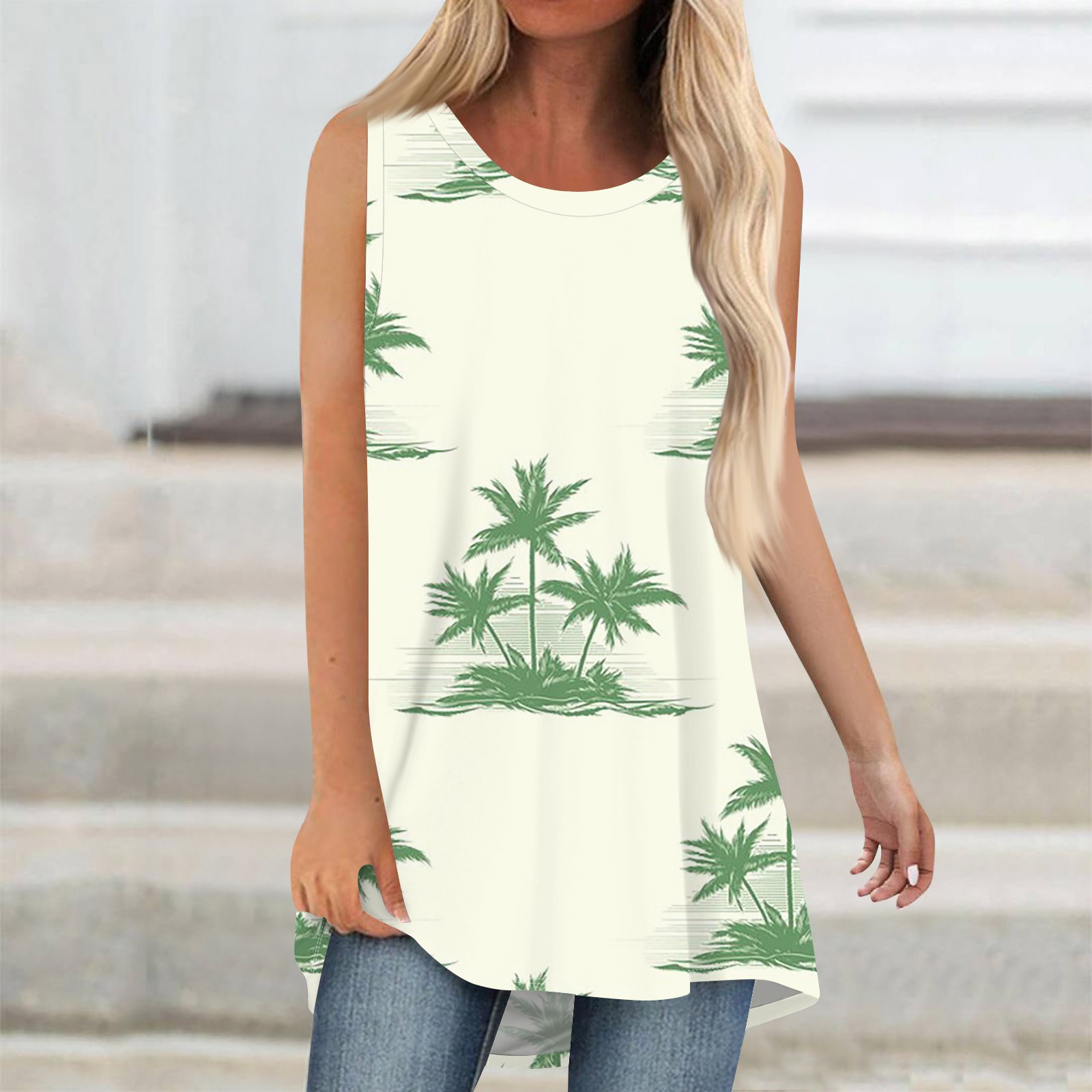 Summer Casual Sexy Tank Tops Women O-neck Sleeveless Floral Printed Pullover T-shirt Ladies Vest Wide Straps Female Camis