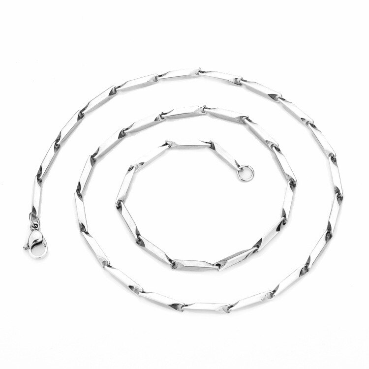 Tiasri Gold/Silver Color Men Women Necklace on The Neck 3mm Stainless Steel Jewelry Aesthetic Bohemian Style: silver color / 20inch(51cm)