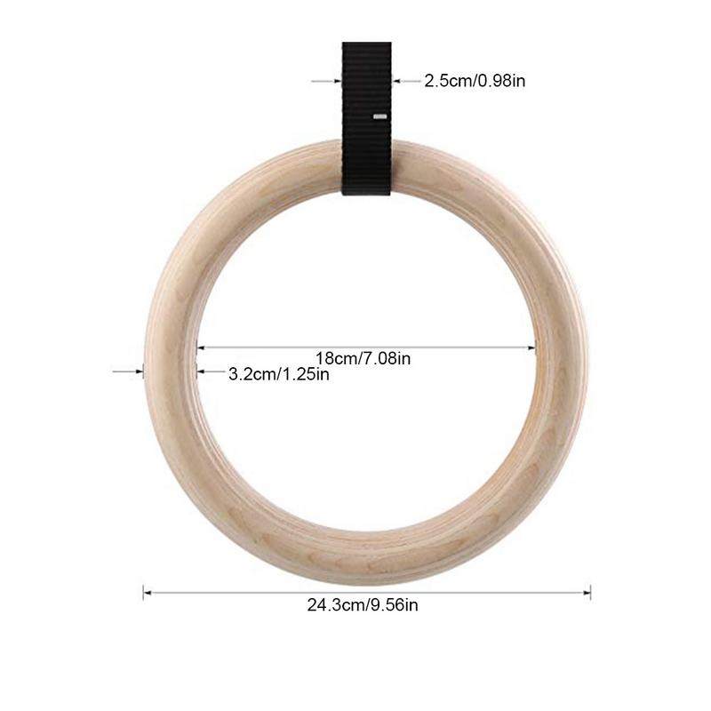 2 Pcs/1 Pc Gymnastiek Ringen 28 Mm 32 Mm Berken Fitness Gymnastiek Training Ring Zonder Lifting Touw Gymnastiek levert Fitness Ringen