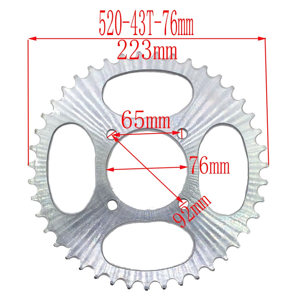 520 ketten 43T/45T/47T/49T Motorrad Kette Kettenräder Hinten Zurück Kettenrad Für ATV Quad Grube Schmutz Fahrrad Motorrad Motor- Moped: 520-43T-76MM