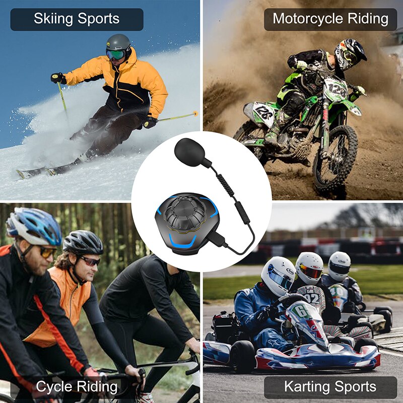 Motorcycle Helmet Bluetooth Headset Wireless Hands-free Outdoor Waterproof Sport Speakers Music Call Control Helmet Audio System