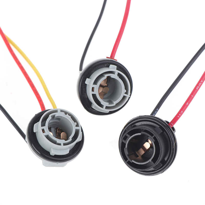 2PCS 1156 1157 Bulb Socket BAY15D Lamp Holder P21/5W Adapter Base Connector For Brake Light Plastic Car Accessories