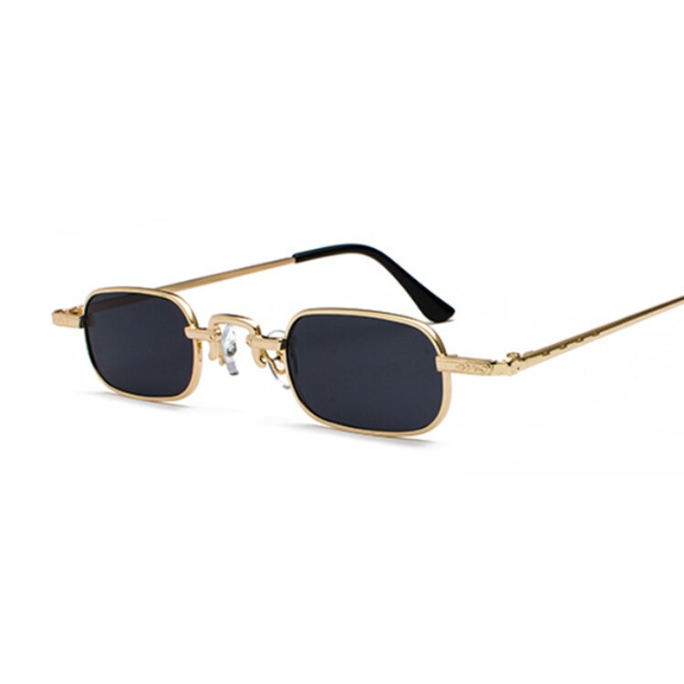 Retro Small Square Metal Steampunk Sunglasses Women Men Glasses Brand Vintage Sunglasses Female: GoldGray
