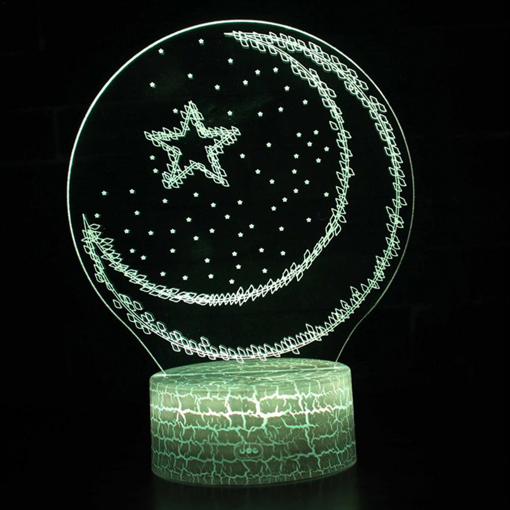 Ramadan Decoratie Led Verlichting Lamp Voor Thuis Desktop Lichten Maan Sterren Afstandsbediening Kleurrijke Lamp Islamitische Eid Mubarak Ramadan