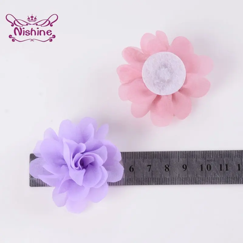 Nishine-Mini Chiffon Tecido Flores para Mulheres e Meninas, Headband, Grampos de Cabelo, Roupas DIY, Bonés, Headwear, Acessórios, 2 ", 20Pcs, Lote