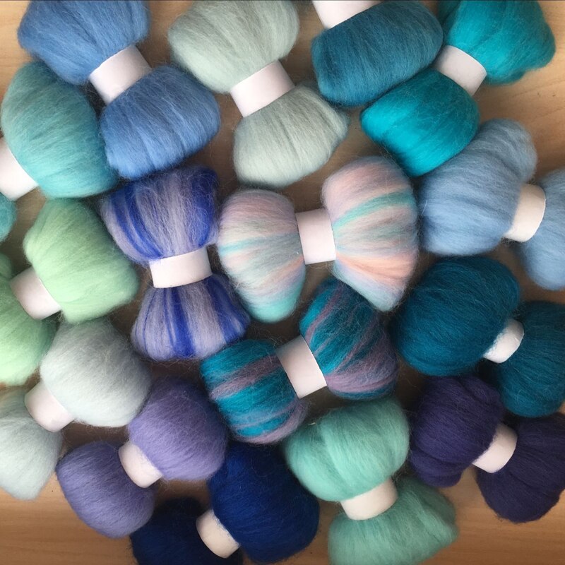 WFPFBEC 70 S wol voor vilten gekamd 100% wol merino vilt in handwerken DIY 5 g/zak 16 kleuren