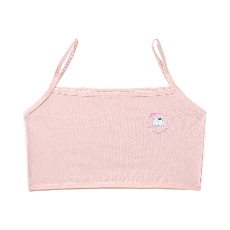 Teen Girls Cotton Training Bra Seamless Bralette Spaghetti Crop Bra Breathable Big Girls Sports Bra Stretch Crop Cami Bralette: DP