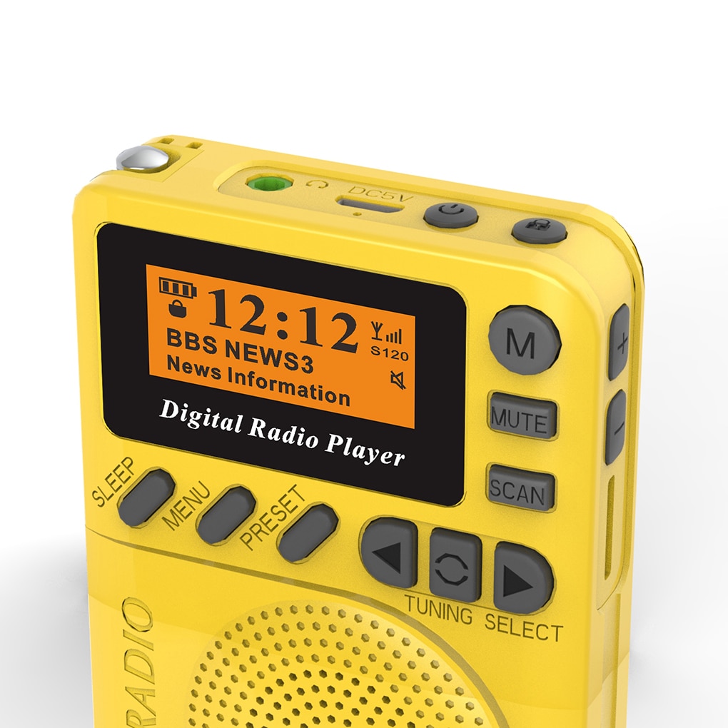 Pocket DAB Digital Radio MP3 Player Built-in Speaker Long Battery Life 1.44inch Car Radio