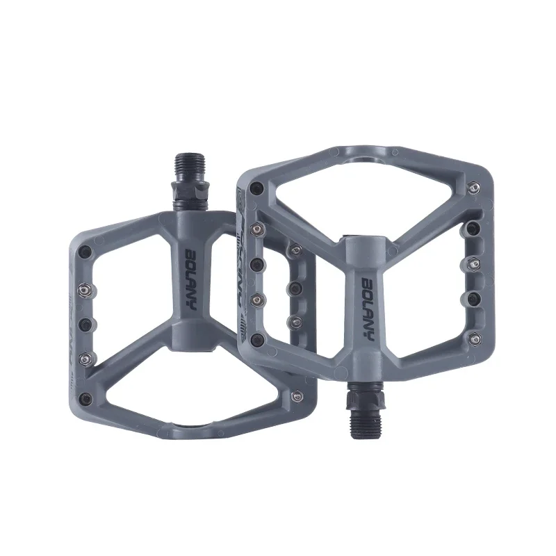 Pedales de bicicleta de nailon antideslizantes BOLANY con rodamiento, 10 clavijas, Pedal de lubricación ultraligero para bicicleta de montaña y carretera, accesorios para bicicleta: YELLOW