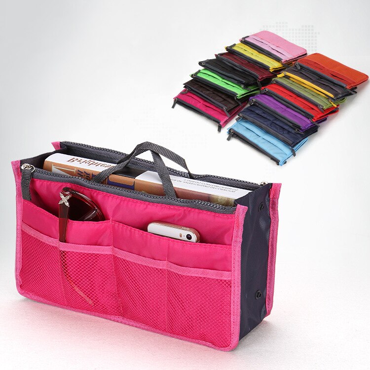 Organizer Insert Bags Women Nylon Travel Insert Organizer Handbags Purse Large liner Lady Makeup Cosmetic Bags Female Tote