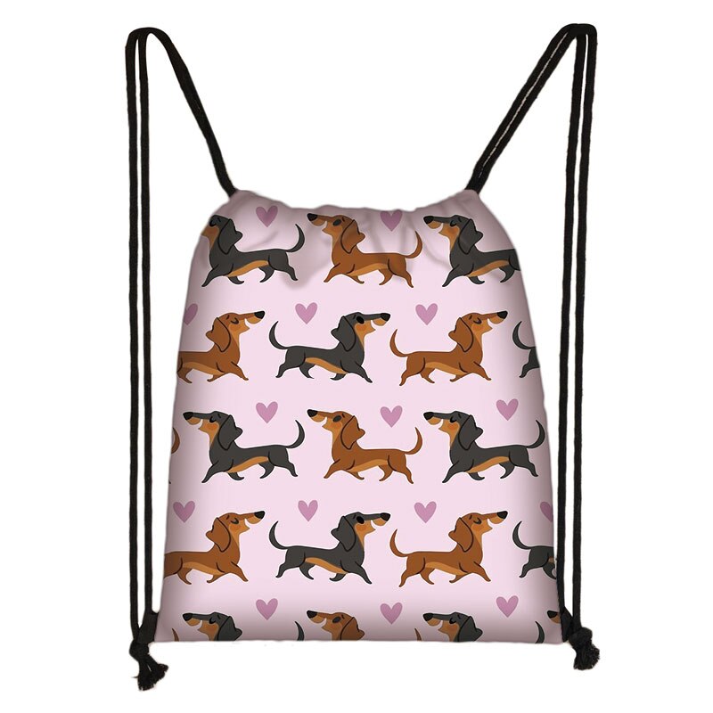 Schattige Teckel Hond Tasje Vrouwen Mannen Opbergtas Voor Reizen Tiener Jongens Meisjes Rugzak Partij Boodschappentassen: skdlapigous14