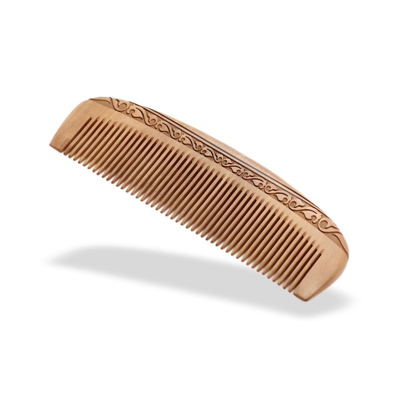 Natural Wide Tooth Peach Wood Comb Healthy No-static Massage Hair Wooden Comb Chinese Traditional Haircut Tool