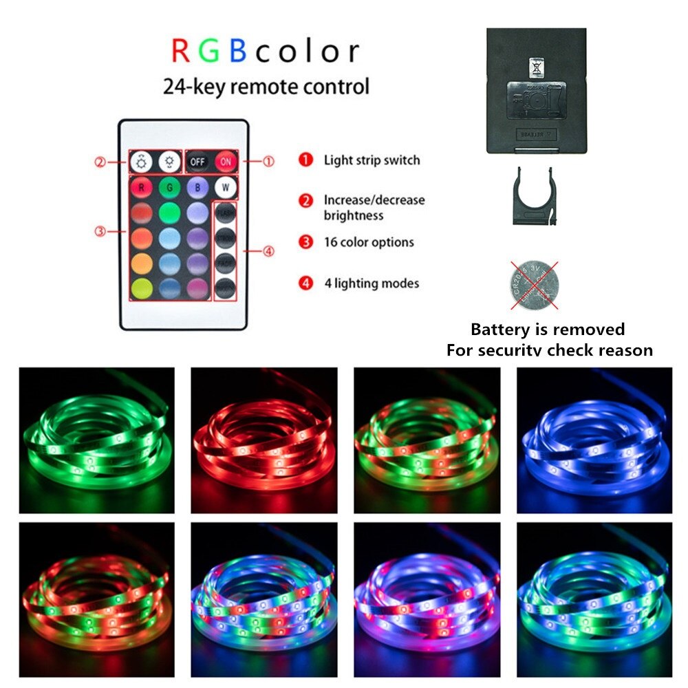 5V 2835 Led Strips Decoratie Verlichting Usb Infrarood Afstandsbediening Lint Lamp Voor Festival Party Slaapkamer Rgb Backlight