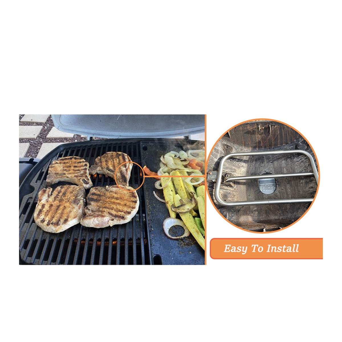 Rustfrit stål grillbrænderrør 65032 reservedele til weber  q300 q320 q3200 -serie gasgrill
