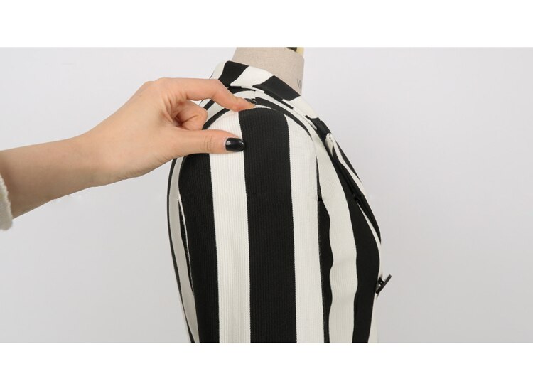 SMTHMA Runway Long Pant Suits Women Casual Office Business Suits Formal Work Wear Sets stripe Pant Suits