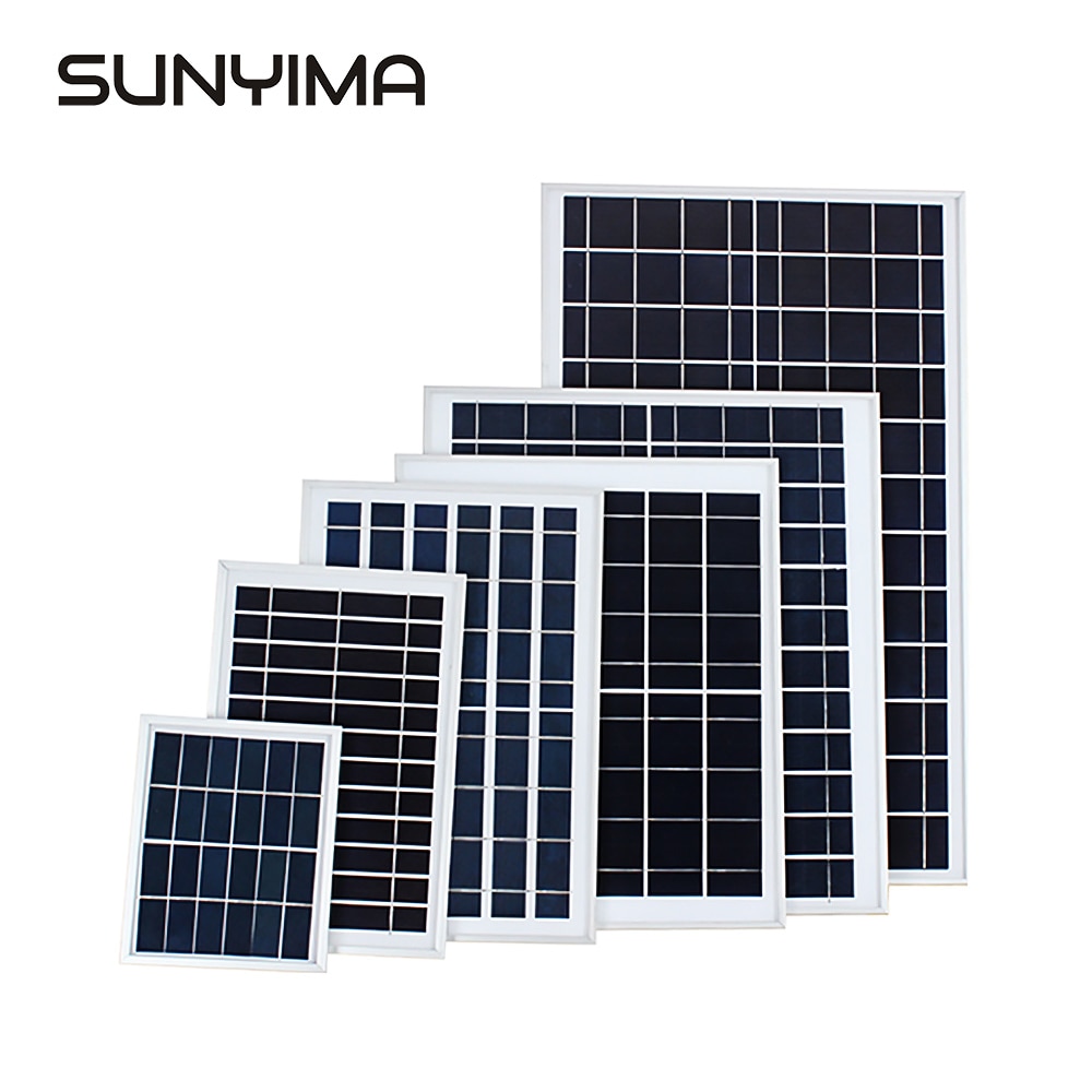 Sunyima 6v 3w/6w/10w/15w/18w solcellepanel genopladeligt solcellepanel samling polysilicon solpanel gadelampe diy oplader