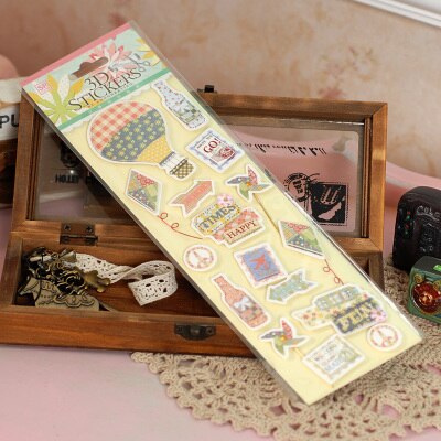 Papel de felicitación Eno, pegatinas 3D para hacer tarjetas de decoración, pegatinas de scrapbooking, pegatina retro de papel artesanal: 10