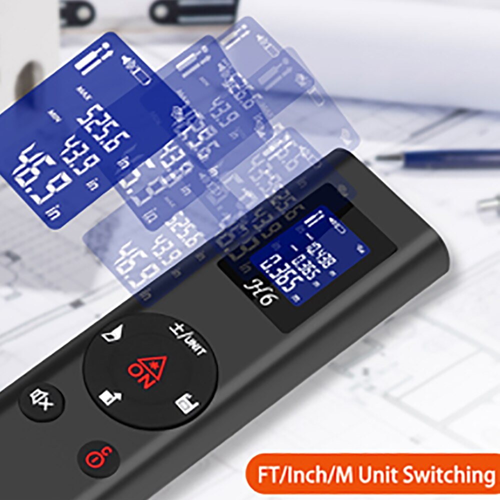 40M Digitale Afstandsmeter Mini Usb Oplaadbare Handheld Afstand Meter Indoor Bouw Veld Afstand Meting Tool