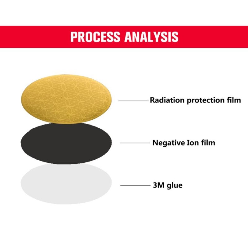 O mais novo design de saúde 10 pces contra emf scalar escudo alta energia negativa 3000cc íons anti radiação redonda adesivo dourado