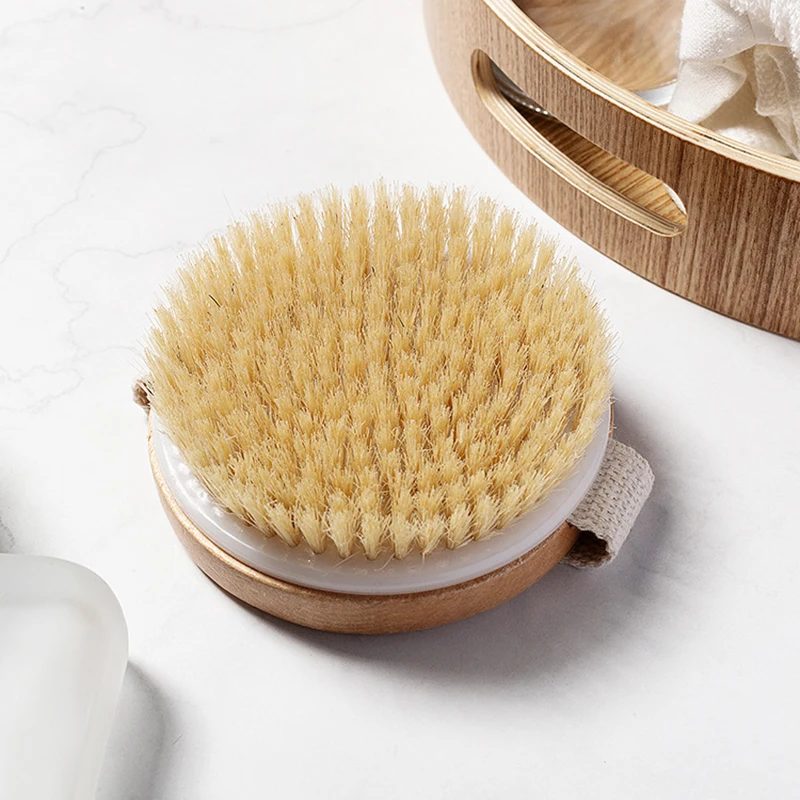 Holzbad bürste natürliche Holz Sisal Pflanzen faser bürste Peeling und Förderung der Durchblutung Körper Massage bürste