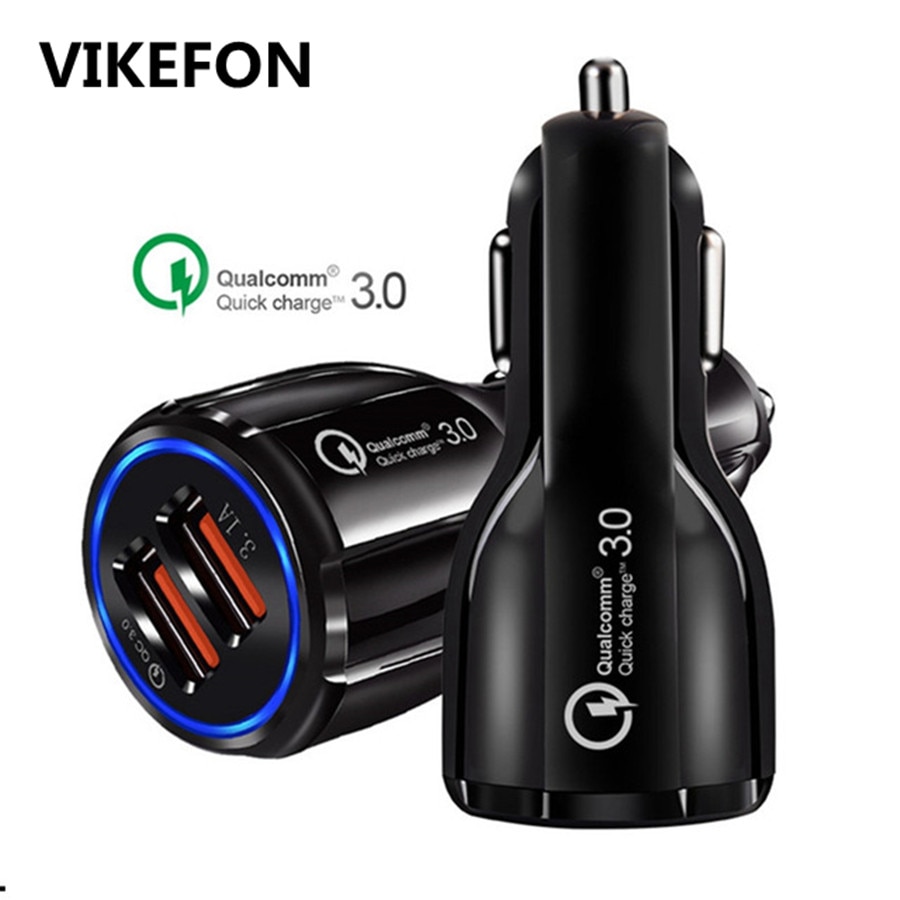 Autolader Vikefon Usb Autolader Dual Quick Charge 3.0 Qc 3.0 Mobiele Telefoon Fast Charger Voor Iphone Samsung Xiaomi auto-Oplader