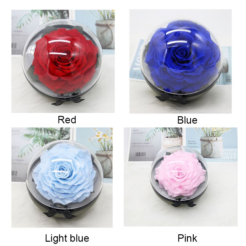 Bola de cristal, flor Artificial, de boda, simulación, vida duradera, rosas, bola, en forma de corazón, multicolor opcional