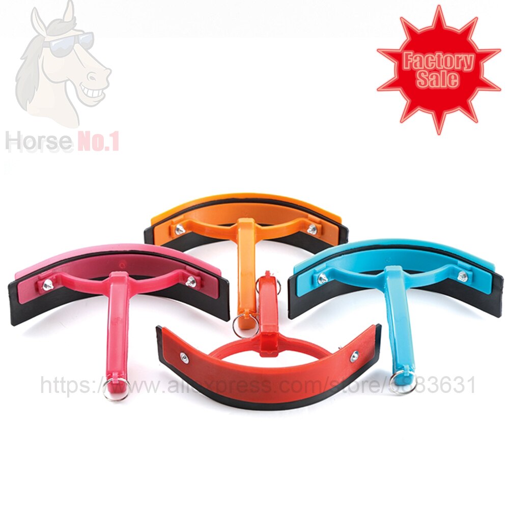 100 7001 Plastic Curved Sweat Scraper (A) 19.5x22cm Horse Grooming Kits Soft Rubber Edge and Contour with Light Weight