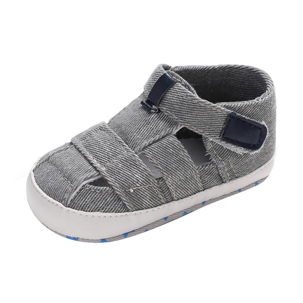 MUQGEW kinder garten schuhe kinder Kleinkind Baby Mädchen Jungen Atmungsaktive Feste Prewalker Leinwand Sandalen Einzelnen Schuhe: Grau / 3,5