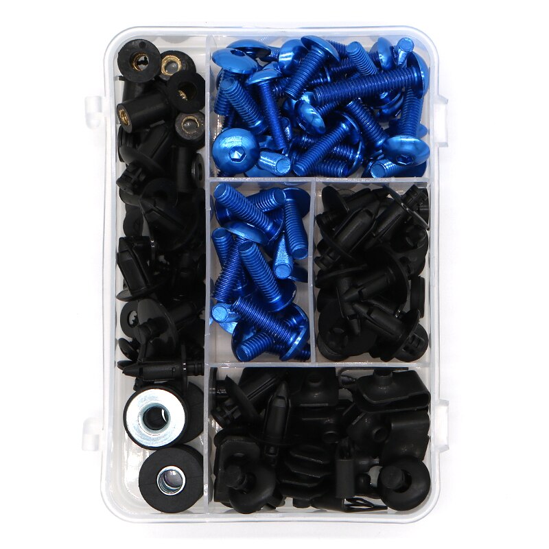Volledige Kuip Bouten Kit Schroeven Fastener Voor SUZUKI GSXR600 GSXR750 GSX-R600 GSX-R750 GSX-R1000 GSX1300R Hayabusa SV650 SV1000 Accessoires (Color : Blau