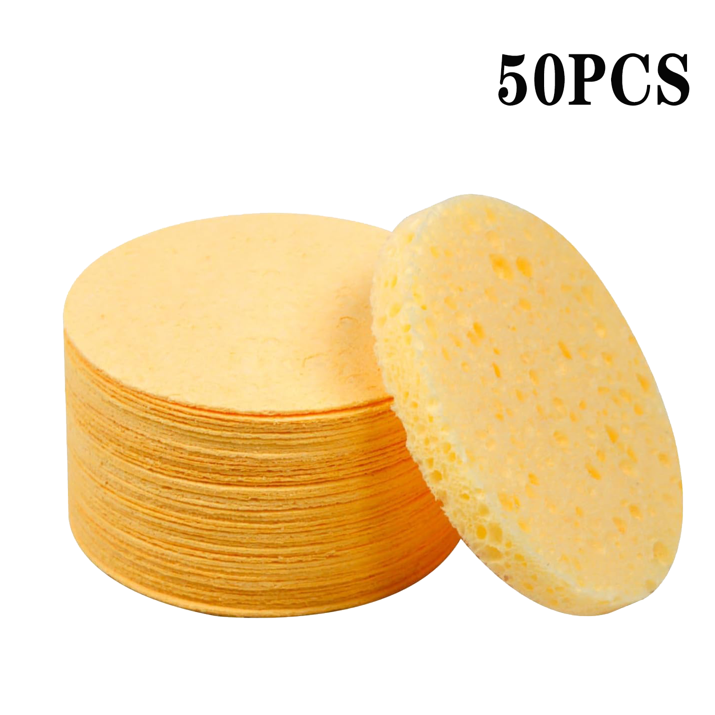 50-1000 Uds. Esponja de pulpa de madera Natural para lavado de cara, esponja de espuma para lavado de cara, esponja cosmética para limpieza facial: Naranja