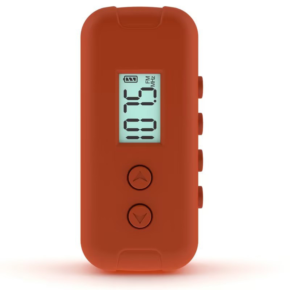 Lomme  fm 50-108 mhz radio bærbar mini dsp chip radiomottaker med lcd-skjerm 3.5mm øretelefoner skjerm 2* aaa strømforsyning: Oransje