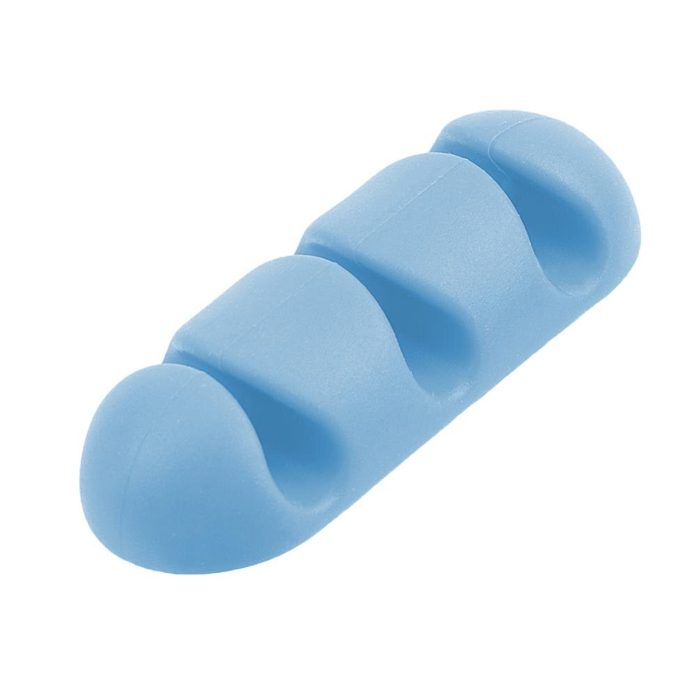 5Pcs Mini Wire Holder Silicone for Earphone Desktop Car Cable Line Clasp Self-adhesive Clamp Cable Organizer Fixer Cable Clip: 5pcs blue