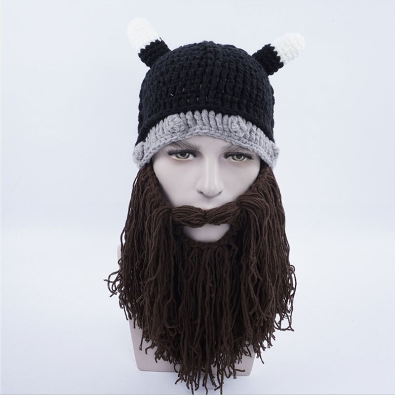 Original Funny Hat 100% Handmade Novelty Knitted Hat Halloween Party Birthday Christmas: brown