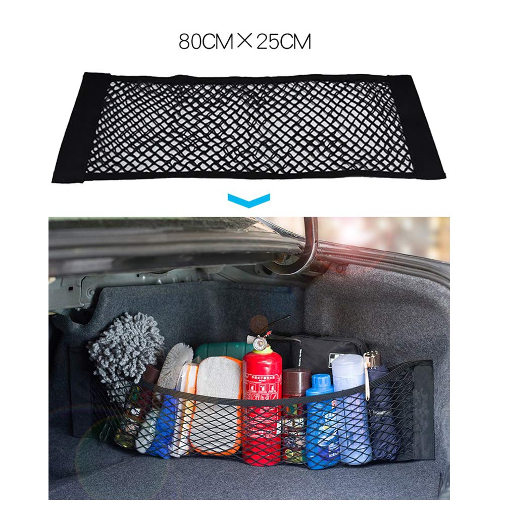 Organizador de malla para maletero de coche, accesorio universal de nailon para almacenamiento de carga de coche y suv, mallas para equipaje, bolsillo de viaje: 80 x 25cm 1pc