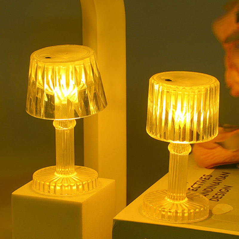 Lámpara LED de ambiente para mesita de noche en miniatura, lámpara de escritorio con batería de botón, suministros de iluminación para el hogar, decoración moderna