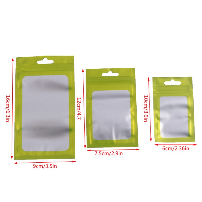 20Pcs/Pack Matte Zip lock Plastic Bag Aluminum Foil Hologram Food Pouch Small Water Proof Zipper Reclosable Pouches 3 Size