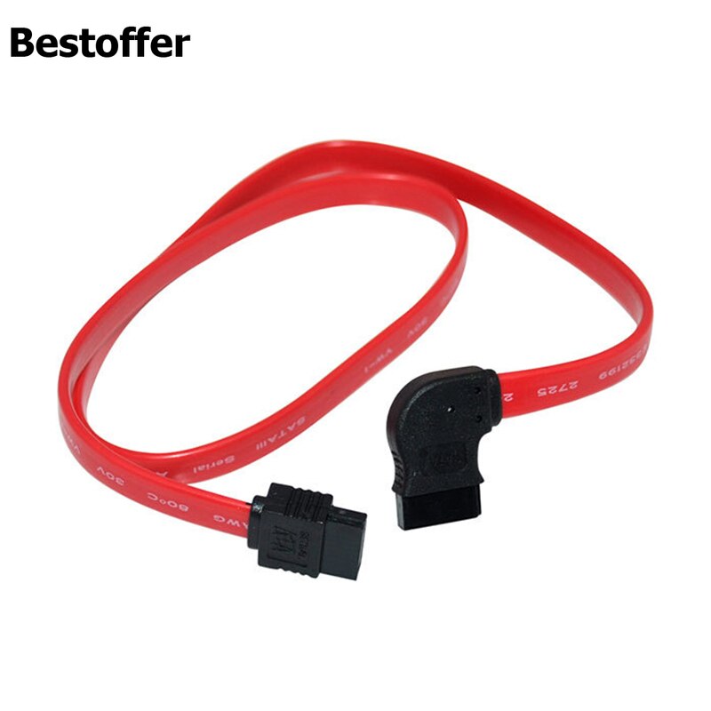 50CM 1.5&quot; Serial SATA ATA DATA 7Pin Left 90 Degree Elbow to Up Angled Lead Cable