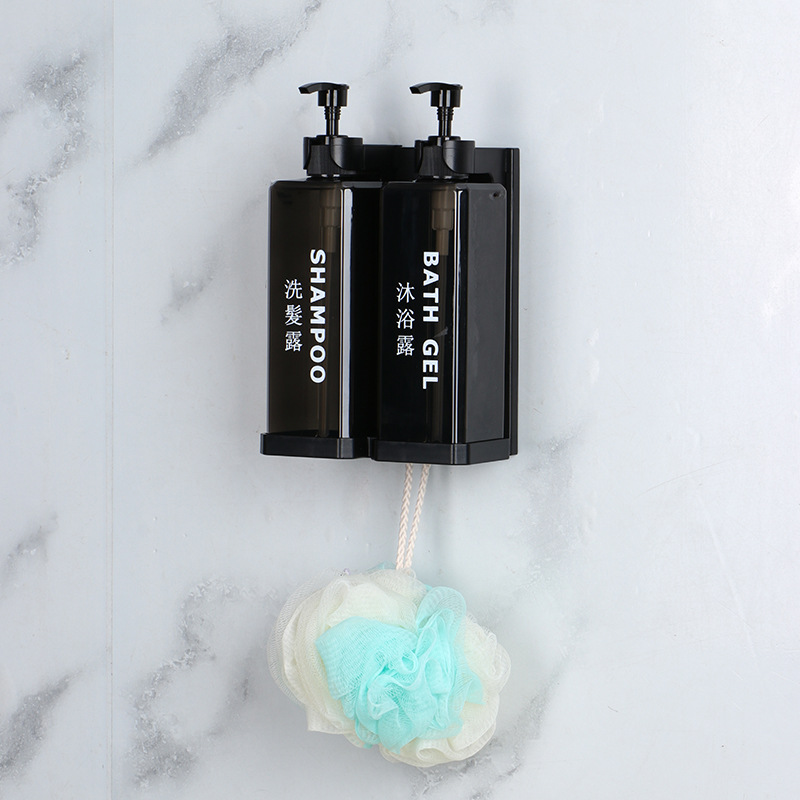 Hotel Shampoo and Shower Gel Separate Bottles Wall Mounted No Punching Hand Sanitizer Boxes Wall Mounted Manual Soap Dispensers