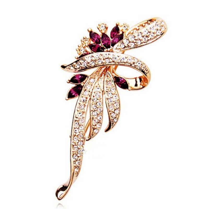 Vintage Flower Rose Tulip Umbrella Orchid Rhinestone Pins And Brooches For Women Collar Lapel Pins Badge Brooch Jewelry Female: 12