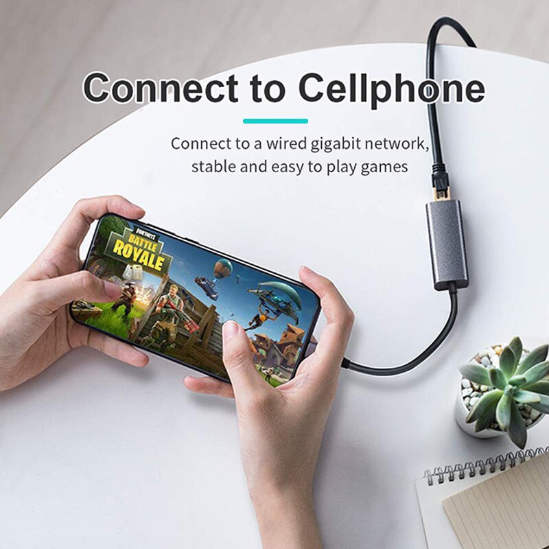 USB network cable interface RJ45 connector gigabit network cable network card broadband network cable converter Ethernet gray