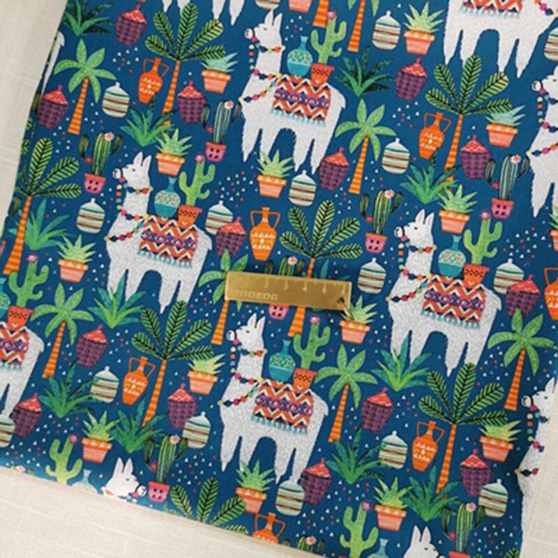 110cm brede matematiske fysik bomuldsstof blomster digital trykt stof patchwork syemateriale diy kjole skjorte tøj