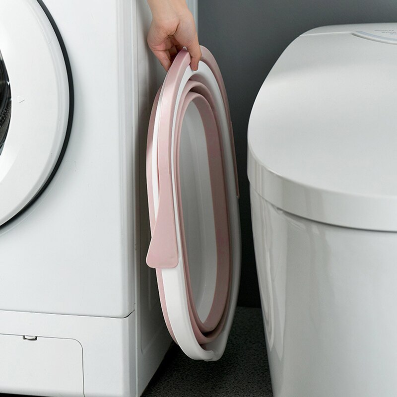 Foldable Mop Bucket Collapsible Portable Wash Basin Dishpan With Handle CY