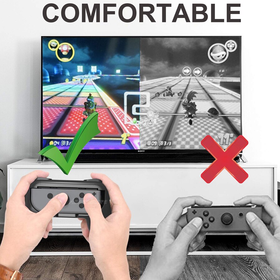 2 stk nintend switch håndtag greb komfort ergonomisk controller holder til nintendo switch nintendoswitch joycon tilbehør